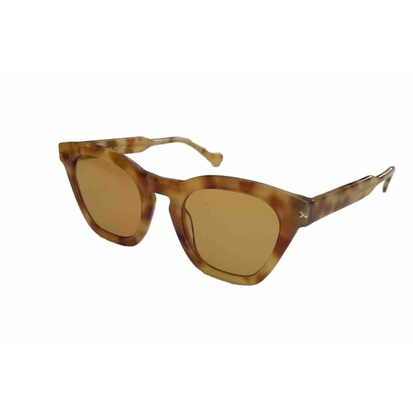Kits Frank Sun Large Sunglasses Amber Havana With Yellow Lenses 51-24-145 New - Picture 1 of 7